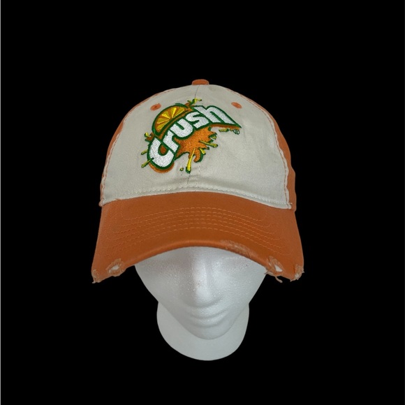 Orange Crush Soda Ball Cap Distressed Falcon Natural Fit Vtg Embroidered NICE - Picture 8 of 8